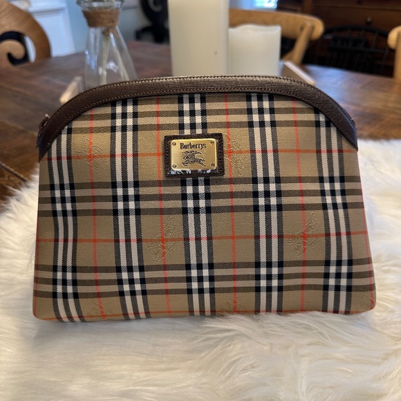 Burberry(s) Cosmetic Pouch or Clutch - Vintage! - Picture 1 of 7